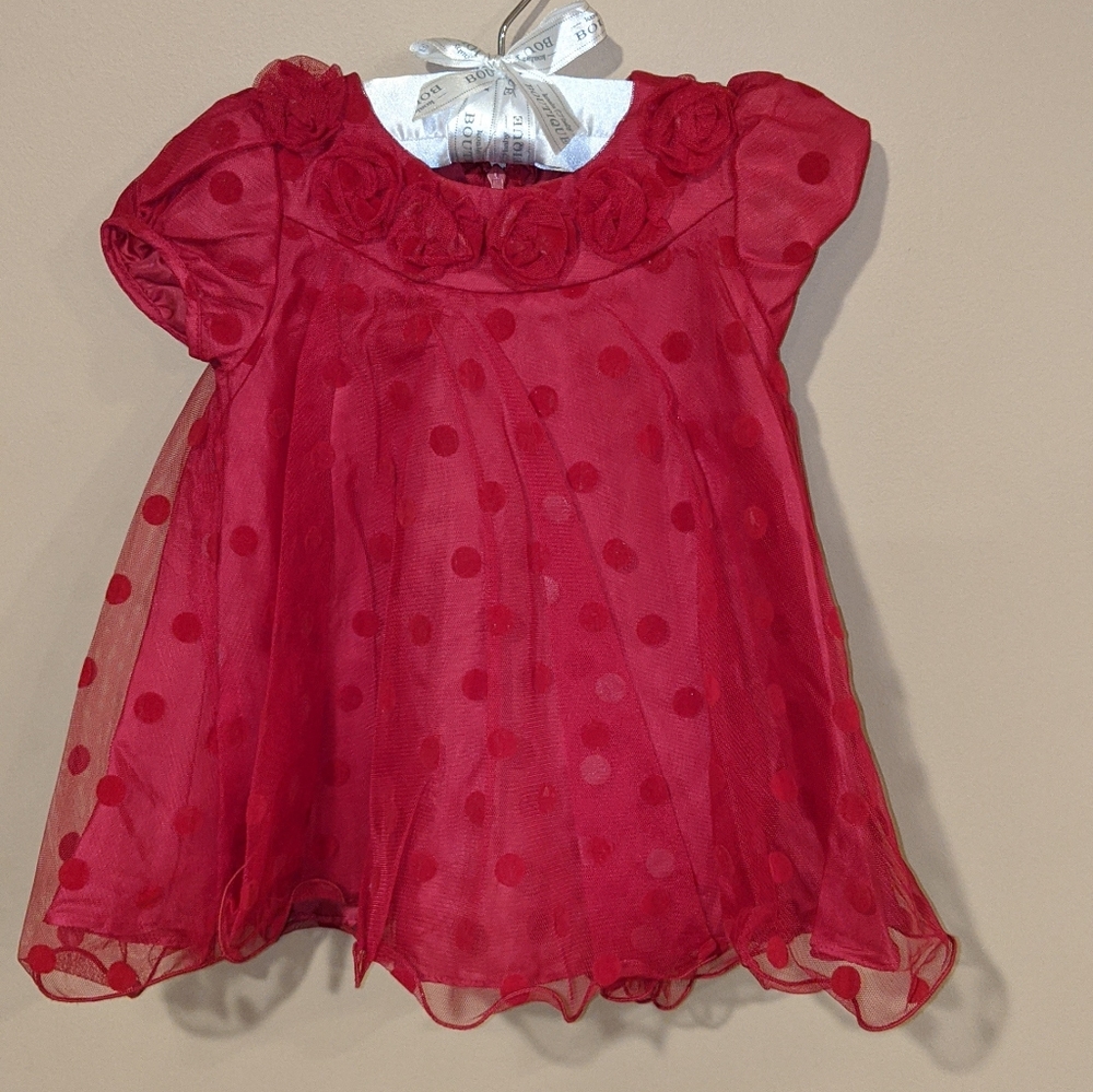 Bonnie Baby floral polka dot toddler Dress Sz 12mo